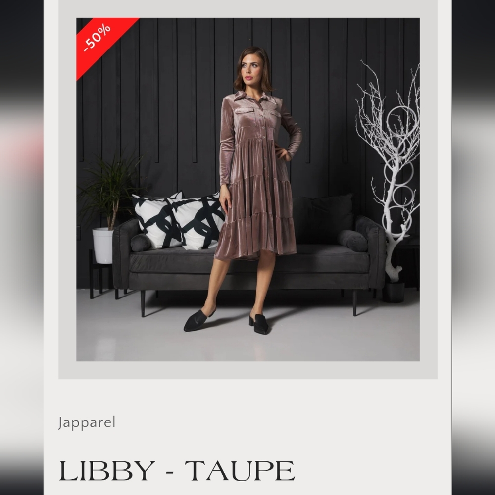 Soft japparel Libby dress in taupe size S